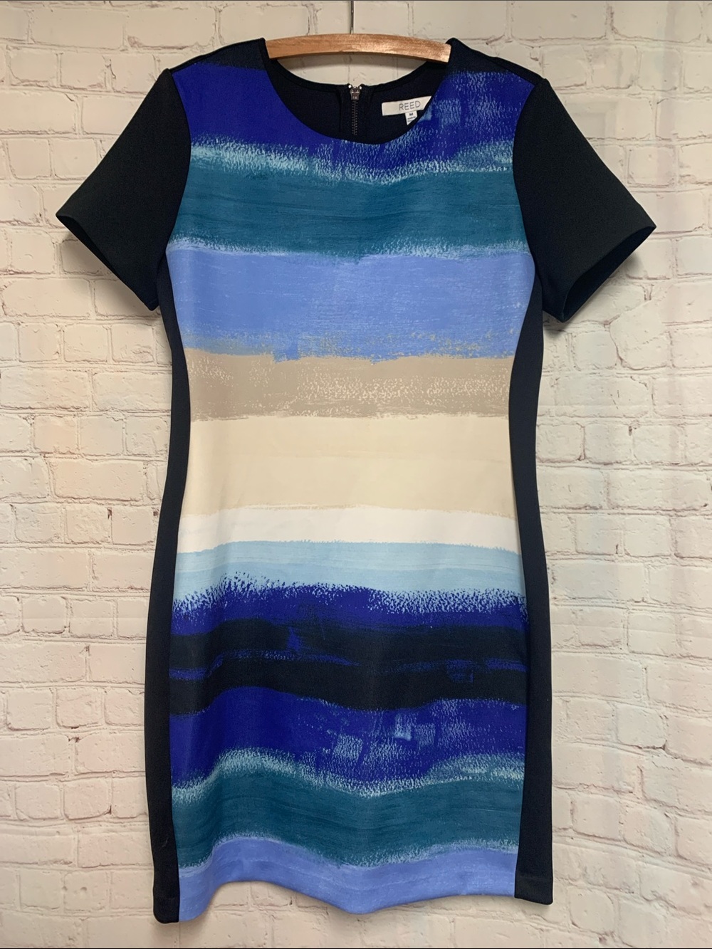 REED Black Blue Dress Size M
